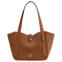 Coach Hadley 27 Auksinis Logotipas Odinė Parduotuvės Rankinė Pečių Rankinė Didelė Moteriška Tote Rudos Spalvos CCC76-IMXAF Basic Set (Bag+Dust Bag)