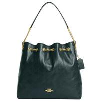Coach Evelyn 36 Odinė peties rankinė su dygsniuota detale Didelė moteriška peties rankinė Tamsiai žalia CCZ81-IMCEH Basic Set (Bag+Dust Bag)