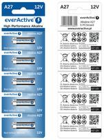 Baterijos A27 12V everActive, 5vnt