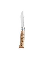 Peilis „Opinel“ Nr.8 su slidinėjimo motyvais graviruota buko rankena