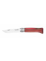 Peilis Opinel Nr.8 Laminated Red nerūdijančio plieno ašmenimis ir raudona beržo rankena