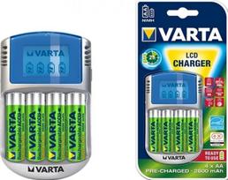 Įkroviklis LCD su 4vnt baterijomis AA 2700 mAh VARTA 57070