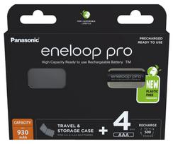 Panasonic Eneloop PRO Ni-MH 930mAh x 4 pakraunamos baterijos R03 + dežutė BK-4HCDEC4BE