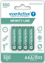 EverActive R03/AAA Ni-MH 550 mAh x 4 pakraunamos baterijos EVHRL03-550