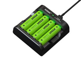 Xtar LC4 įkroviklis + 4 x AA LR6 1,5 V Li-Ion įkraunamos baterijos