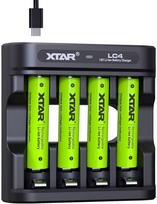 Xtar LC4 - įkroviklis + 4x AAA (Micro) R03 1,5 V Li-Ion akumuliatoriai