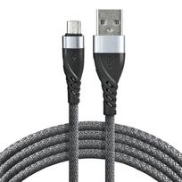 EverActive CBB-2MG pintas USB į mikro USB laidas 200 cm su palaikymu greitam įkrovimui iki 2,4 A pilkos spalvos