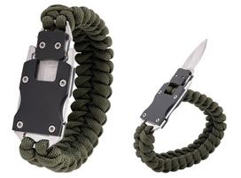 Paracord išgyvenimo apyrankė su peiliu BR-008