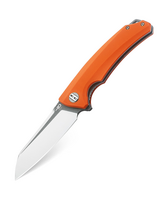 Bestech Texel sulenkiamas peilis Orange G10, Grey Titanized/Satin D2 BG21D-2