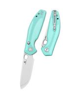 Bestechman Angry Owl peilis Aqua G10, Satin/Stonewashed D2 by Keanu Alfaro (BMK12B-1)