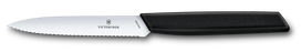 Victorinox Swiss Modern Black virtuvinis peilis, 10 cm, dantytas ir aštrus galiukas 6.9003.10W
