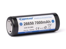 Keeppower 26650 * 7000mAh 3.6V-3.7V ličio jonų akumuliatorius su PCB apsauga 1 vnt P2670C