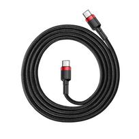 Baseus USB-C PD kabelis Cafule PD 2.0 QC 3.0 60W 1m (juodas ir raudonas)