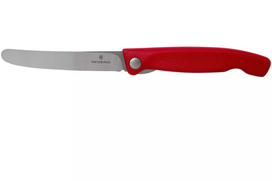 Victorinox raudonas sulankstomas virtuvinis peilis - lygūs ašmenys su užapvalintu galu 6.7801.FB