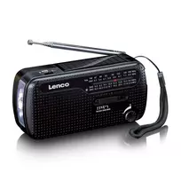 Lenco nešiojamas avarinis įkraunamas radijo imtuvas FM/SW, juodas MCR-113BK