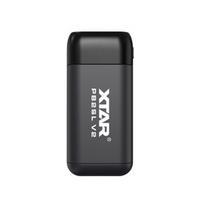Xtar PB2SL V2 juodas įkroviklis / išorinė baterija cilindrinėms ličio jonų 18650 / 20700 / 21700 baterijoms