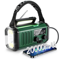 Avarinis radijas su Powerbank 20000mAh Žalia