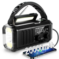 Avarinis radijas su Powerbank 20000mAh juoda