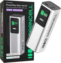 GreenCell PowerPlay Ultra nešiojama baterija 25200mAh, greitas įkrovimas, 140W, 2x USB-C PD, 1x USB-A