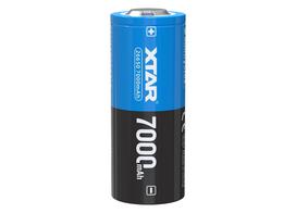 XTAR 26650 - 7000mAh, 3,6 V - 3,7 V ličio jonų akumuliatorius, apsaugotas PCB plokšte, maksimali galia 10 A