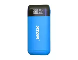 Xtar PB2SL Įkroviklis / maitinimo bankas cilindriniams ličio jonų akumuliatoriams 18650 / 20700 / 21700 Mėlynas