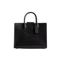 Coach Ace 26 Magnetinis Kabliukas Kokybiška Veršio Odos Pirkinių Krepšys Pečiui Nešiojama Crossbody Rankinė Vidutinio Dydžio Moteriška Tote Juoda CR681-B4BK Basic Set (Bag+Dust Bag)