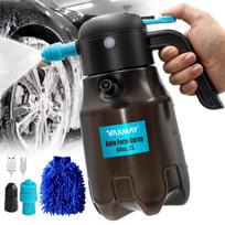 2L Elektrinis putų purkštuvas 60PSI Galingas akumuliatorinis automobilio putų purkštuvas Įkraunamas plovimo be laido putojantis purškiklis Battery Powered skaidri juoda spalva