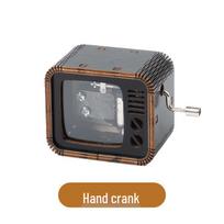 Mini Retro Wooden Hand-Crank Music Box - Creative Gift for Students & Children's Birthdays Song - Castle in the Sky