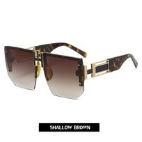 Rimless Square Sunglasses Women  Luxury  Designer Vintage Frameless Sun Glasses For Men Fashion Flat Top Shades Eyewear