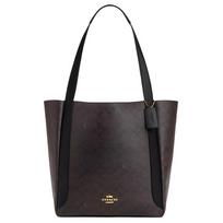 Coach Hadley 31 Printed Logo Faux Leather Tote Bag Women tote bags Walnut Black CV997-IMXAQ Basic Set (Bag+Dust Bag)