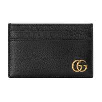 Gucci GG Marmont Gold Logo Leather Card Holder Men Wallets Black 657588-DJ20T-1000 Box(Basic Set+Box)