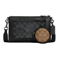 Coach Holden 25 Monogramos Spaudos Logotipo Įspaustas Pakabukas Spalvų Bloko Dengto Drobės Ir Odos Pečių Crossbody Krepšys Vidutinio Dydžio Vyriški Krepšiai C5598-QBPHT Basic Set (Bag+Dust Bag)