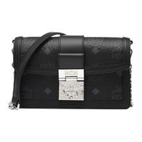 MCM Sidabrinė furnitūra Monogramos rašto grandinėlės peties rankinė Dengtas drobės odos Crossbody Mini moteriška peties rankinė Juoda MWRBAWO05BK001 Basic Set (Bag+Dust Bag)