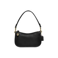 Coach Swinger 20 Vienspalvė Užtrauktuku Uždarymo Odinė Mahjongo Rankinė Pečių Maišas Maži Moteriški Krepšiai Juoda C2643-B4BK Basic Set (Bag+Dust Bag)