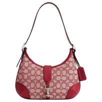 Coach Hamptons 26 Signature rašto audinio ir odos peties rankinė Vidutinė moteriška peties rankinė Sidabrinė Rubinė Dramblio kaulo CY931-LHXJA Basic Set (Bag+Dust Bag)