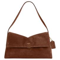 Coach Chelsea 36 Logotipo Užsegimas mygtuku Odinė peties rankinė Didelė moteriška peties rankinė Šiltai ruda CDT20-B4WBR Basic Set (Bag+Dust Bag)