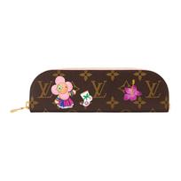 Louis Vuitton Korea Limited Traditional Floral Illustration Gold Metal Accessories Monogram Coated Canvas Clutch Women clutch Brown Light-Pink GI1504 Basic Set (Bag+Dust Bag)
