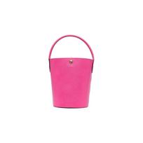 Longchamp Épure 17 Užsegimas spaudėmis Trumpa rankena Odinė kibiro formos rankinė Maža moteriška rankinė Violetinė Raudona 10161HYZ319 Basic Set (Bag+Dust Bag) pink