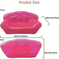 BYMAOCAR Pripučiamas sofos sėdynė, Skaidri PVC pripučiama sofa Pripučiami krėslai Sofos Gultas Sofa Nešiojama dviejų žmonių sofa rožinė