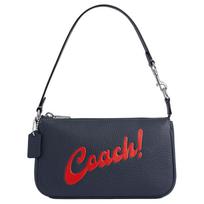 Coach Nolita 19 Logo Pattern Zip Closure Pebble Leather Shoulder Tote Bag Small Women handbags Silver Denim CU250-SVDE Basic Set (Bag+Dust Bag)