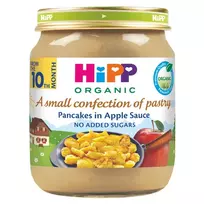 Ekologiška tyrelė nuo 10 mėn. BLYNELIAI SU OBUOLIAIS HIPP, 190 g