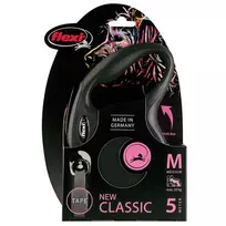 Pavadėlis šuniui FLEXI New Classic M juostinis 5m, juodas