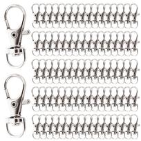 25/50/100/200Pcs Swivel Lobster Clasps Stainless Steel Swivel Keyrings Clasps D Ring Snap Hook for DIY Lanyard Chains Keys Bags 25Pcs sidabras