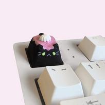 1 Piece Cartoon Cream Cat Keycaps ESC Key Personalized stone plastic clay key cap pink cat cute gift Mechanical Keyboard Keycaps