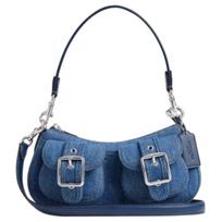 Coach Ashton 25 daugiafunkcinis audinio peties rankinė per petį moteriškos rankinės Sidabrinė Indigo CAK44-SVIN Basic Set (Bag+Dust Bag)