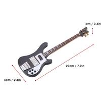 20 cm Juoda Miniatiūrinė Bosinė Gitara Replika su Stovu ir Dėklu Muzikos Instrumento Modelis Papuošalai Dovana Knygų Spintai Stalui Papuošti