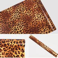 Leopardo rašto dekoratyvinis popierius rulonuose baldams Vinilinis vandeniui atsparus sustiprintas lipni tapetai Lipnus sienos lipdukas 45cmx100cm