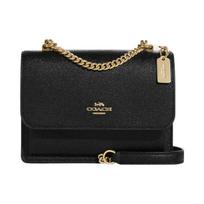 Coach Klare 18 Vienspalvė rankinė su atvartu ir grandinėlės petnešėle, armonikos formos, mini, moteriška, juoda C9949-IMBLK Basic Set (Bag+Dust Bag)