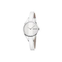 Calvin Klein Rebel Series Laikrodis Kvarcinis Mechanizmas Odinė Apyrankė 29mm Sidabrinis Ciferblatas Moteriški laikrodžiai K8P231L6 Silver Dial