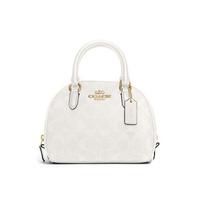 Coach Sydney 20 Classic Monogram Coated Canvas And Smooth Leather Shoulder Bag Women Shoulder Bag Chalk-White CA591-IMRFF Basic Set (Bag+Dust Bag)